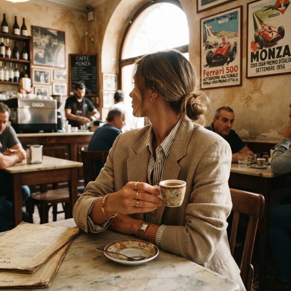 Espresso at a cafe near Monza